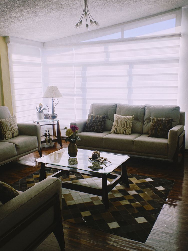Living room shown as cleaning inspiration, not company work